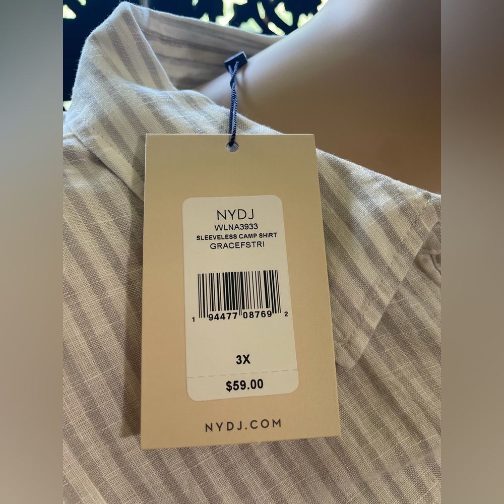 NYDJ Linen Camp Shirt NWT - Picture 5 of 8